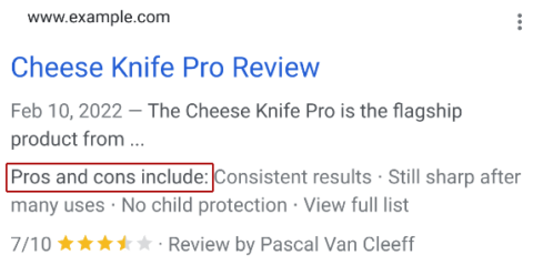 Tangkapan layar cuplikan pencarian Pro dan Kontra baru