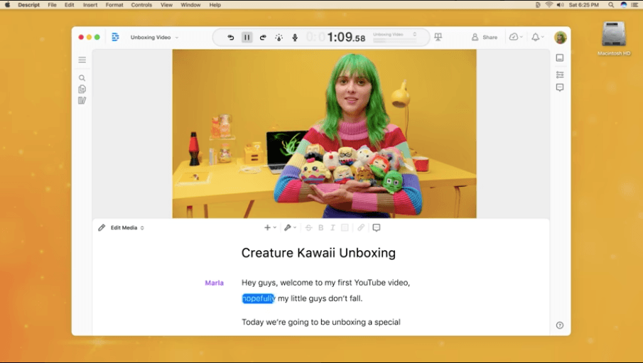 Descrivi la piattaforma per la creazione di video