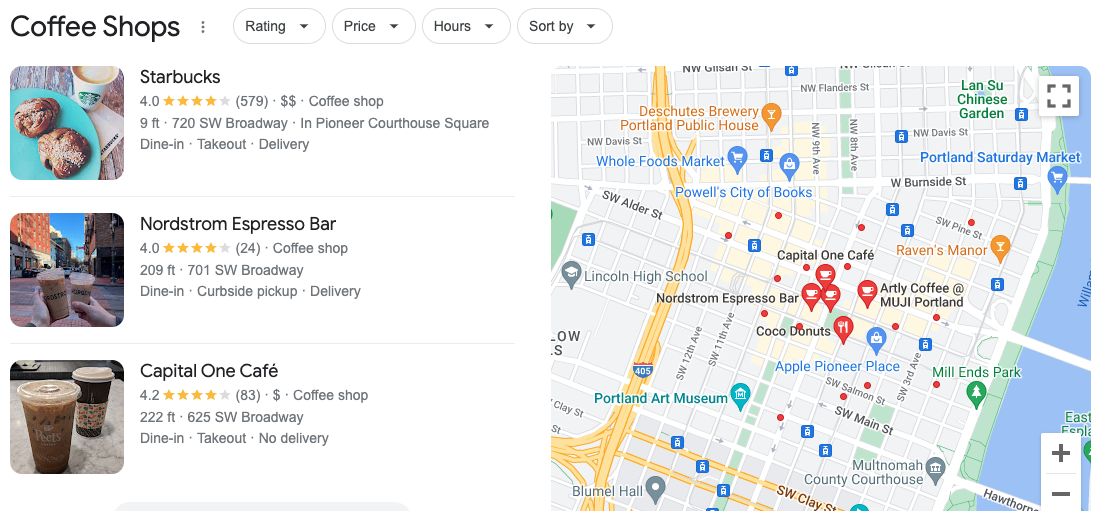 Zobacz wyniki wyszukiwania lokalnego za pomocą aplikacji Valentin.app