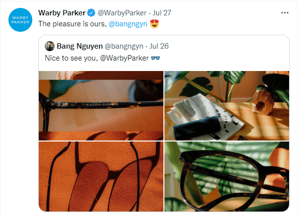 メガネをフィーチャーした Warby Parker の厳選されたコンテンツ