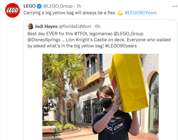 大きな黄色いバッグが特徴のレゴ コンテンツ