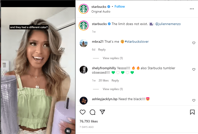 さまざまな色のスターバックス タンブラー カップ