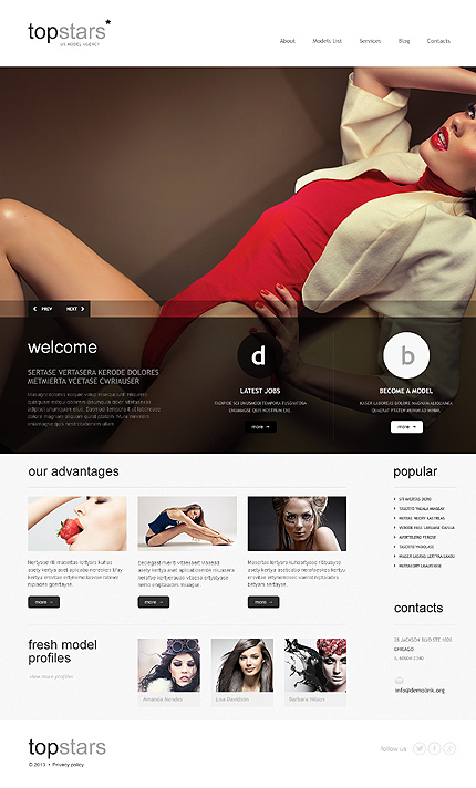 Divine Model Agency ธีมเวิร์ดเพรส