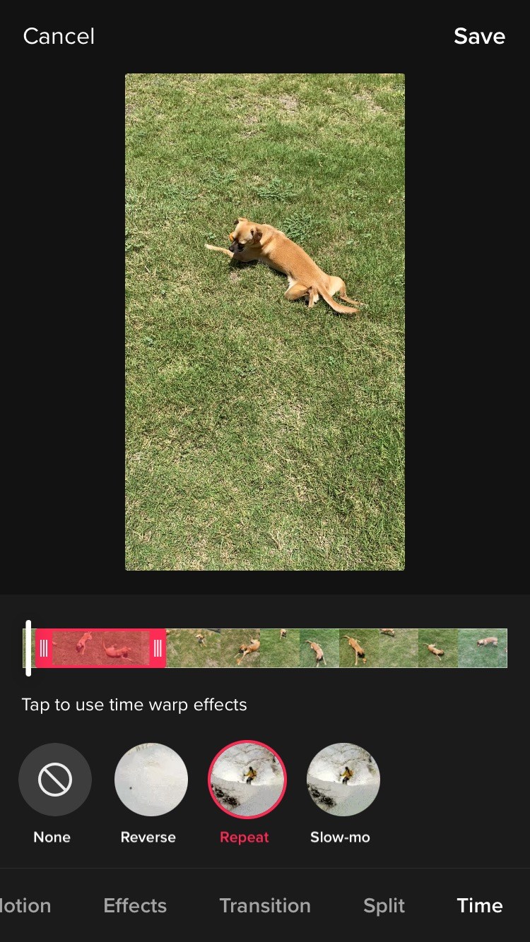 為 TikTok 視頻添加時間效果
