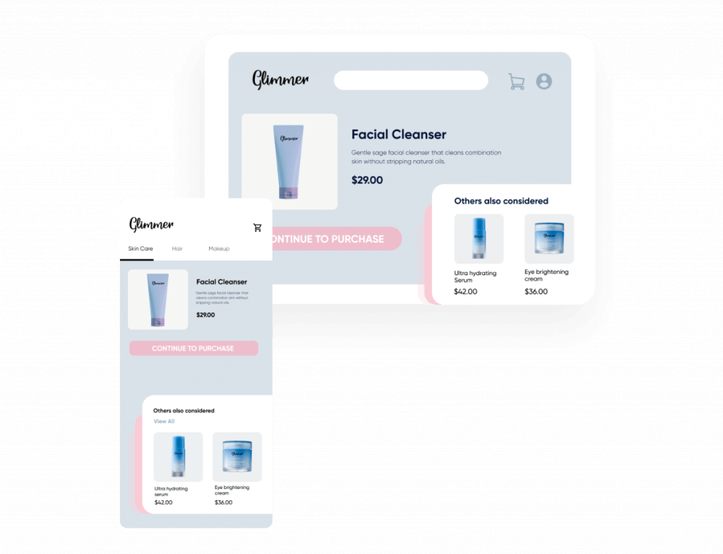 Imagine care arată un exemplu de recomandare inteligentă