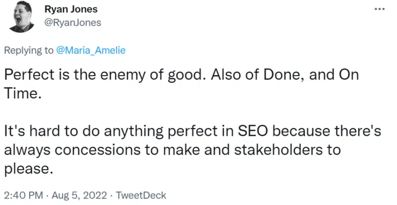 Twitter-Antwort von Ryan Jones.