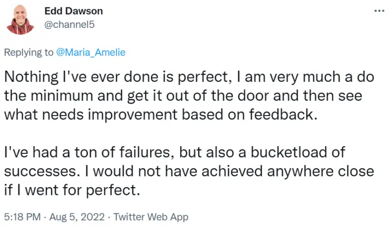 Twitter-Antwort von Edd Dawson.