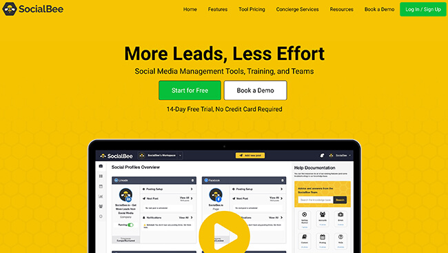 Obraz strony głównej SocialBee