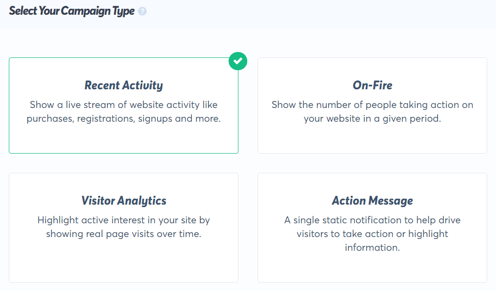 TrustPulse-Kampagnentyp
