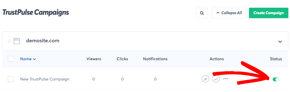 Aktivieren Sie die TrustPulse-Kampagne