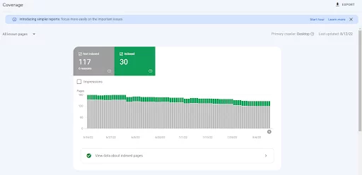Überwachen Sie die Indexgeschwindigkeit