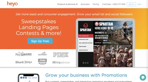 Captură de ecran de pe pagina de pornire Heyo. Screenshot from Heyo home page.