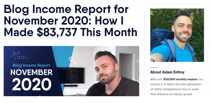 아담 엔프로이 수입 보고서