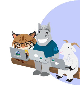Appy, Max und Cloudy sitzen auf einem Baumstamm und schauen auf ihre Laptops