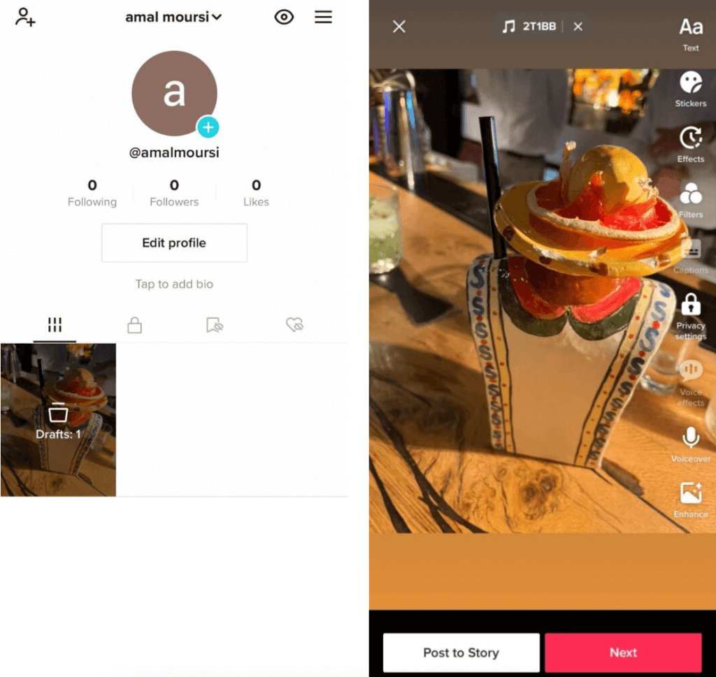 在保存的草稿中编辑 TikTok 视频
