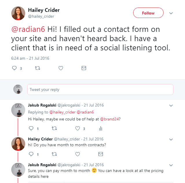 社交媒体监控示例