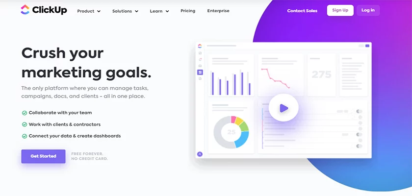 クリックアップ マーケティング ワークフロー管理ツール