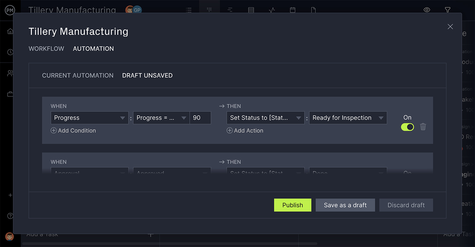 Automatyzacja przepływu pracy ProjectManagera
