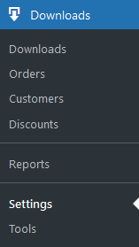 Easy Digital Downloads メニューの設定