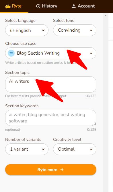caz de utilizare rytr