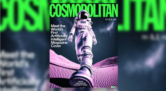 带有 AI 图像的 Cosmopolitan 杂志封面