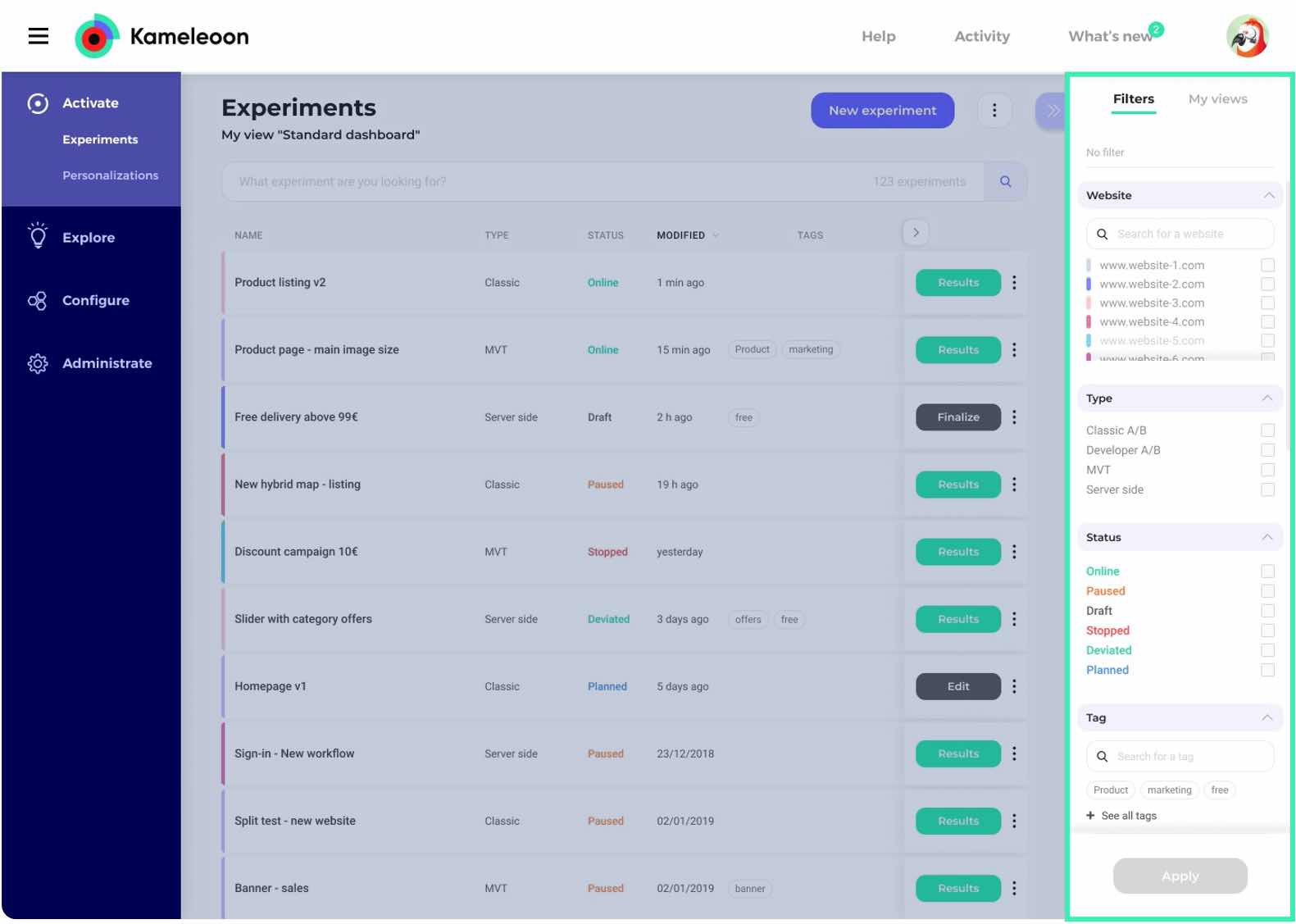 カメレオンのスクリーンショット。