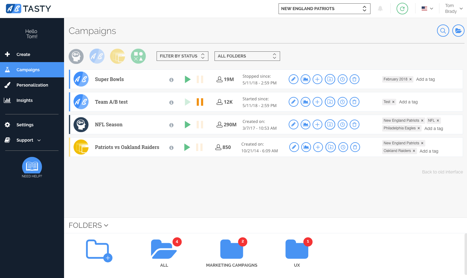 AB Tasty のスクリーンショット。