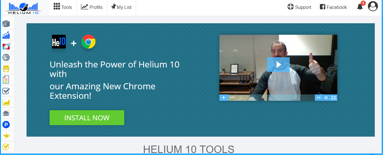 Helium 10 レビュー - ダッシュボード Helium 10 Review- Dashboard