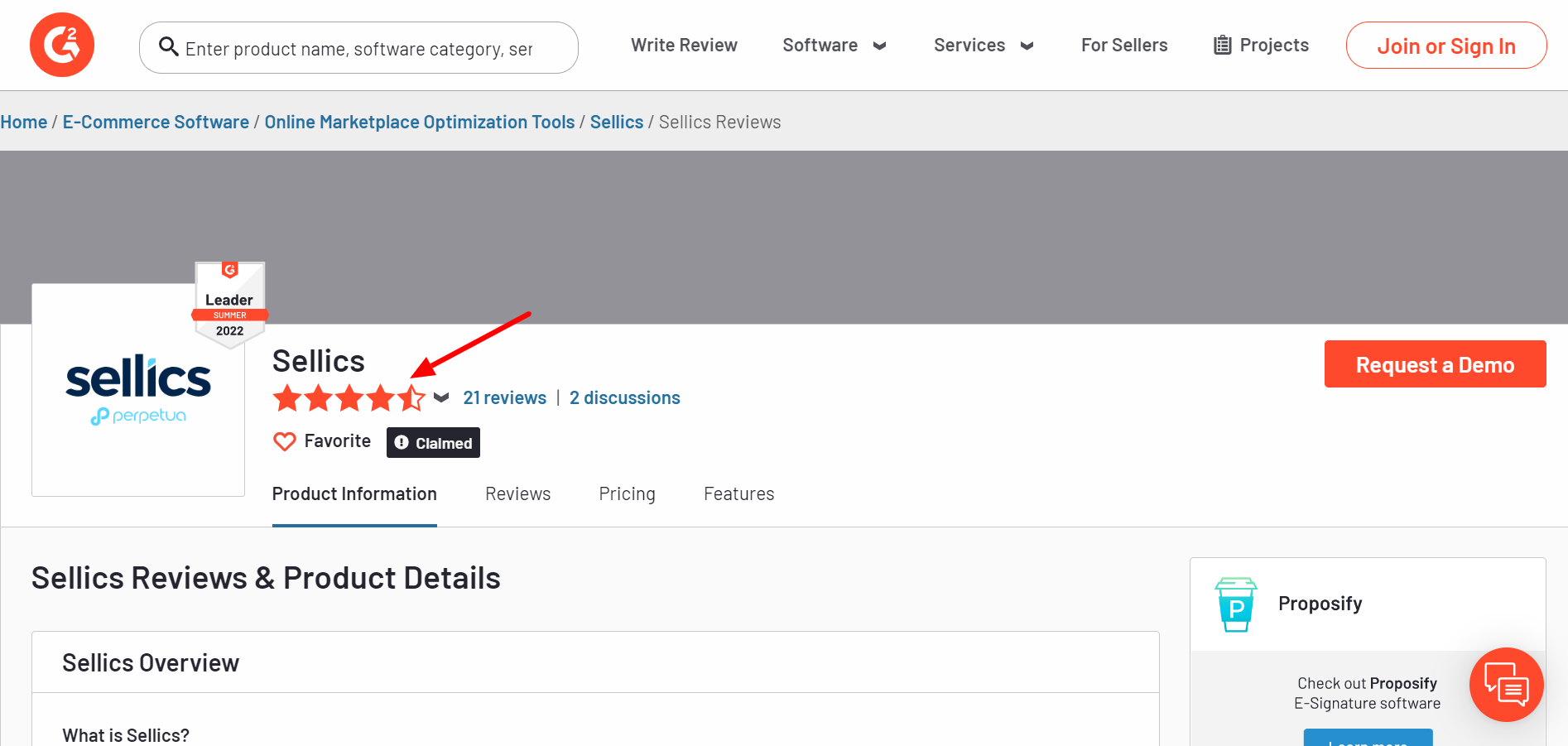 G2.com セリックのカスタマーレビュー