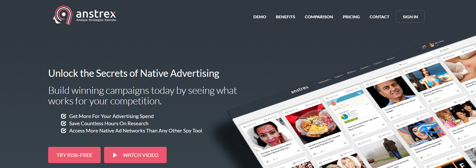 Anstrex Review- Native Ads Spy Tool