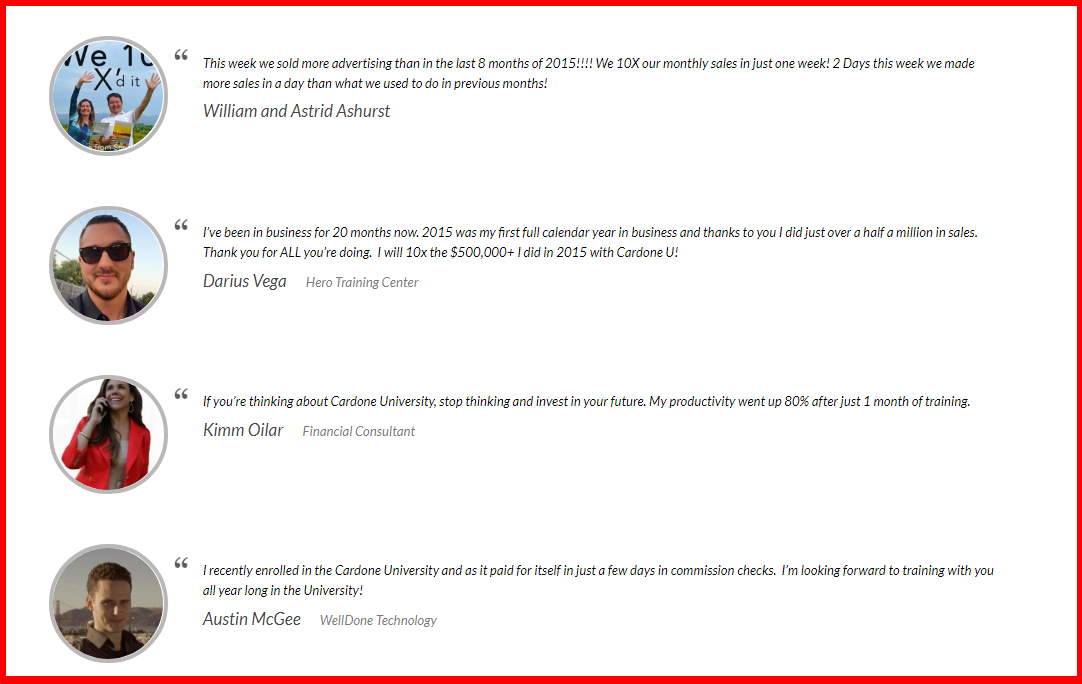 Grant Cardone Sales Training University Review- Testimonianze Grant Cardone Sales Training University Review- Testimonials