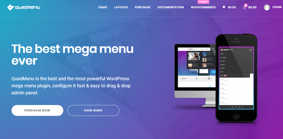 Examen de QuadMenu - Tableau de bord QuadMenu Review- Dashboard