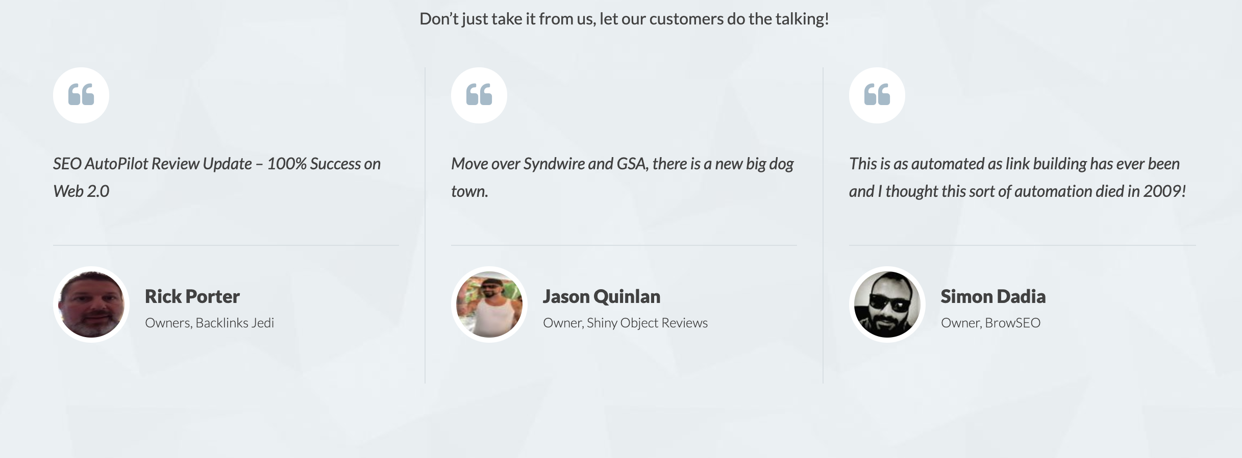 Customer Reviews SEO AUTOPILOT