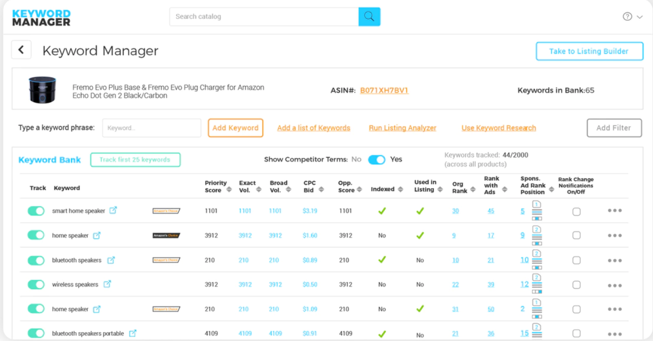 Helium 10 Vs Viral Launch - keyword search