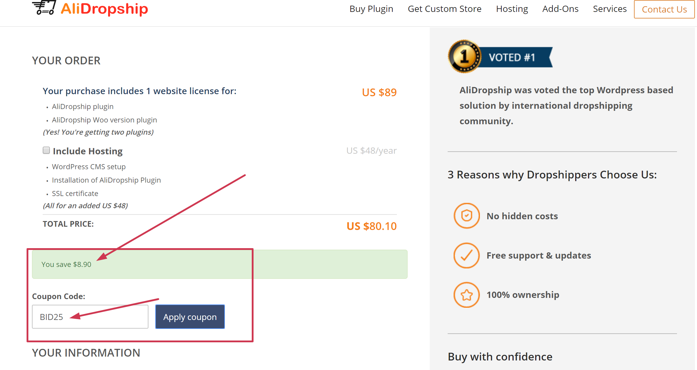 Alidropship coupon code promo discount coupon