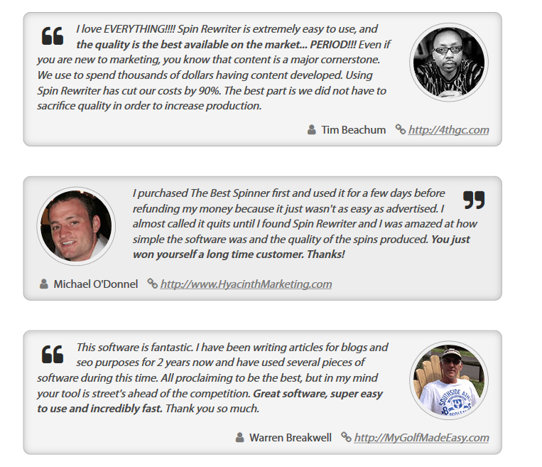 Customer Reviews- Spin Rewriter