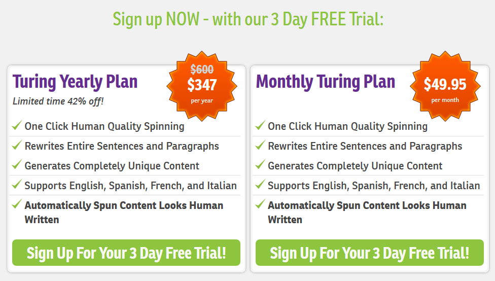 WordAi Review- Pricing Plans