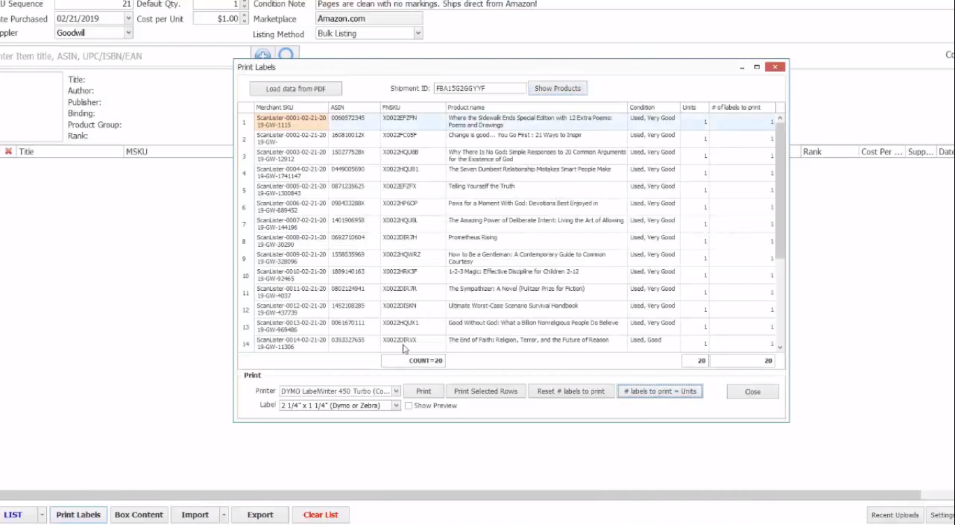 Scanlister Review- inventory