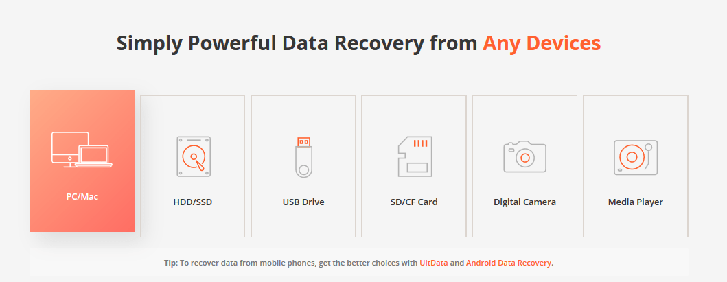 UltData- การกู้คืนข้อมูล UltData- Data Recovery