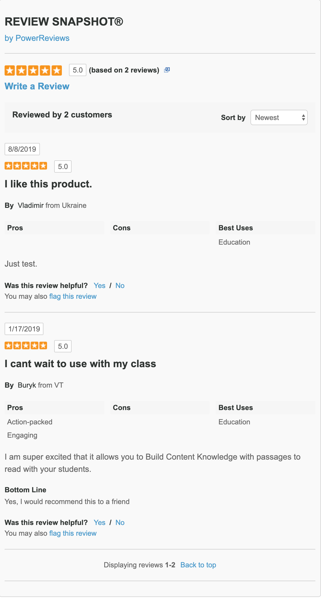 Evan Moor- カスタマーレビュー