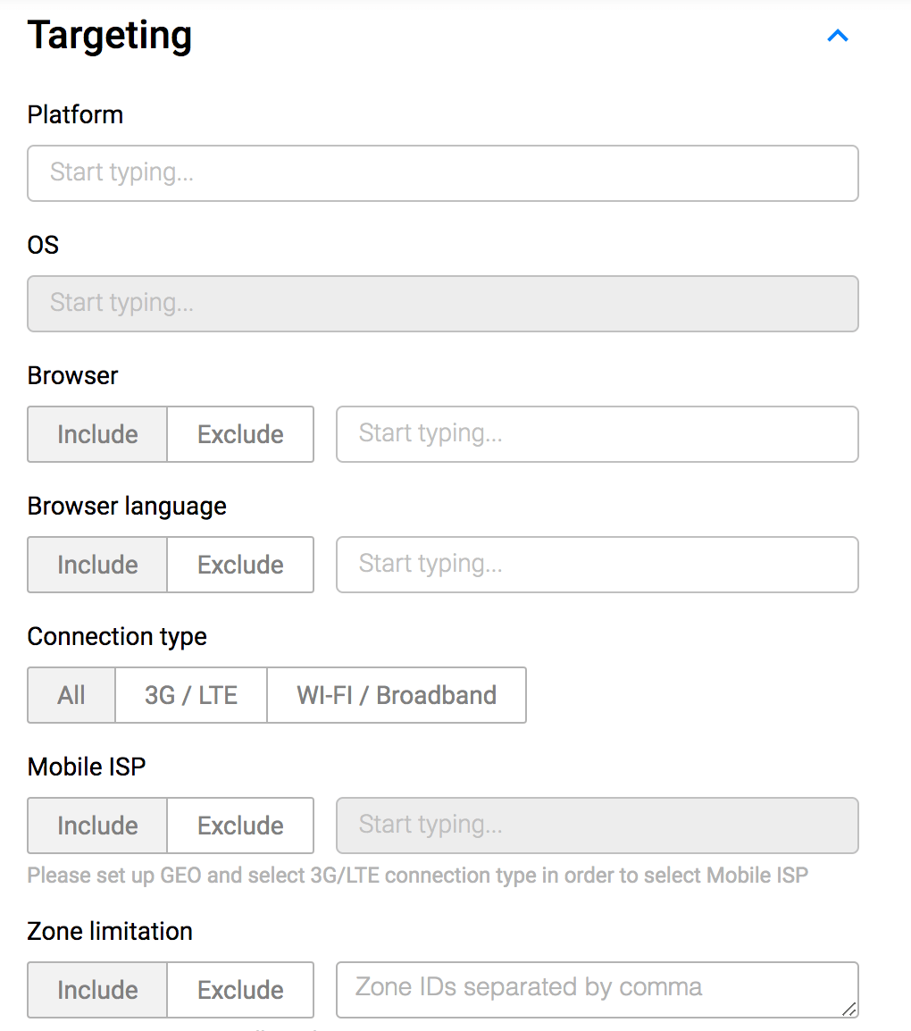 定位 - 推送广告指南 Targeting - Push Ads Guide