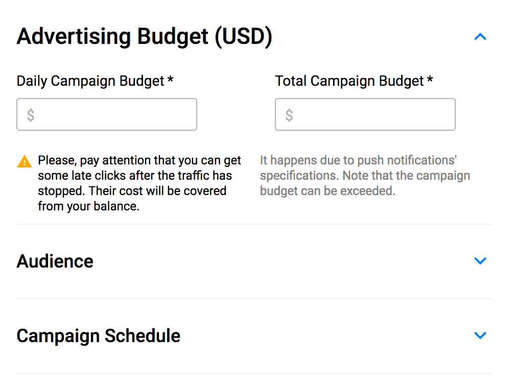 设置每日预算 - 推送广告指南 Set Daily Budgets - Push Ads Guide