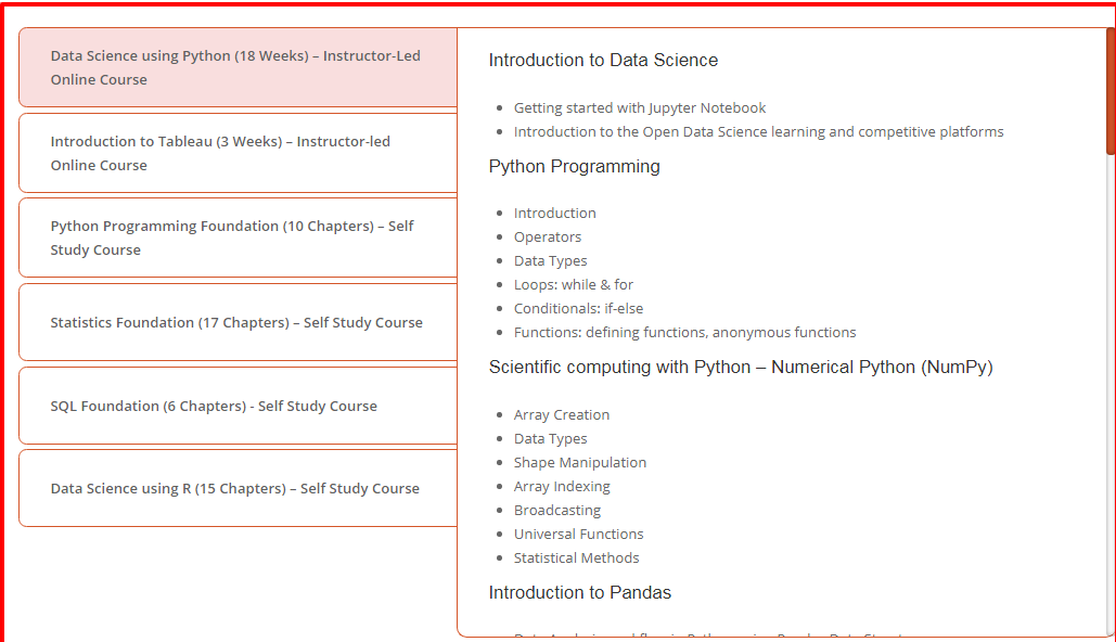 Digital Vidya Python Data Science Course Review- Curriculum Data Science