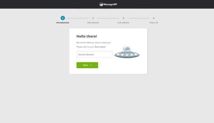 ManageWP Review- website add