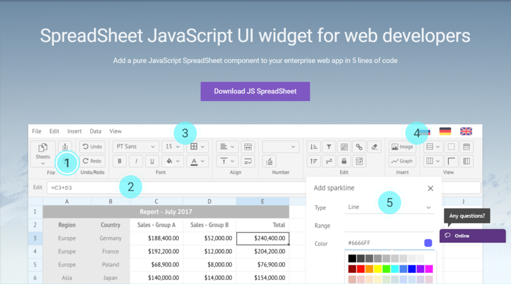 Business Web Applications Spreadsheet