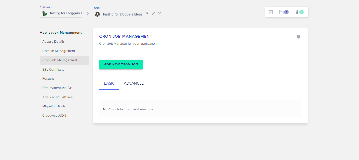 Cloudways Review- Cron Job Management