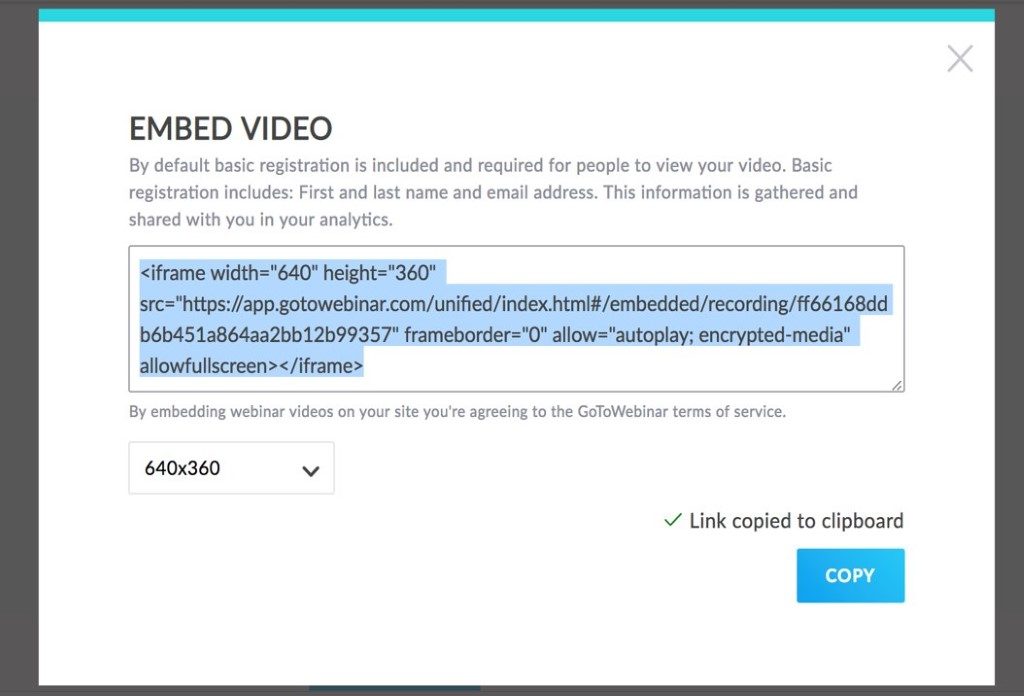 GoToWebinar Review: GoToWebinar video embed