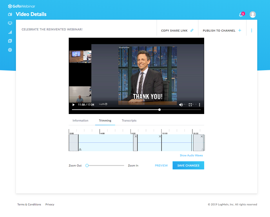 GoToWebinar Review: video editor