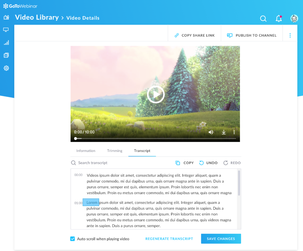 GoToWebinar Review: Transcripts