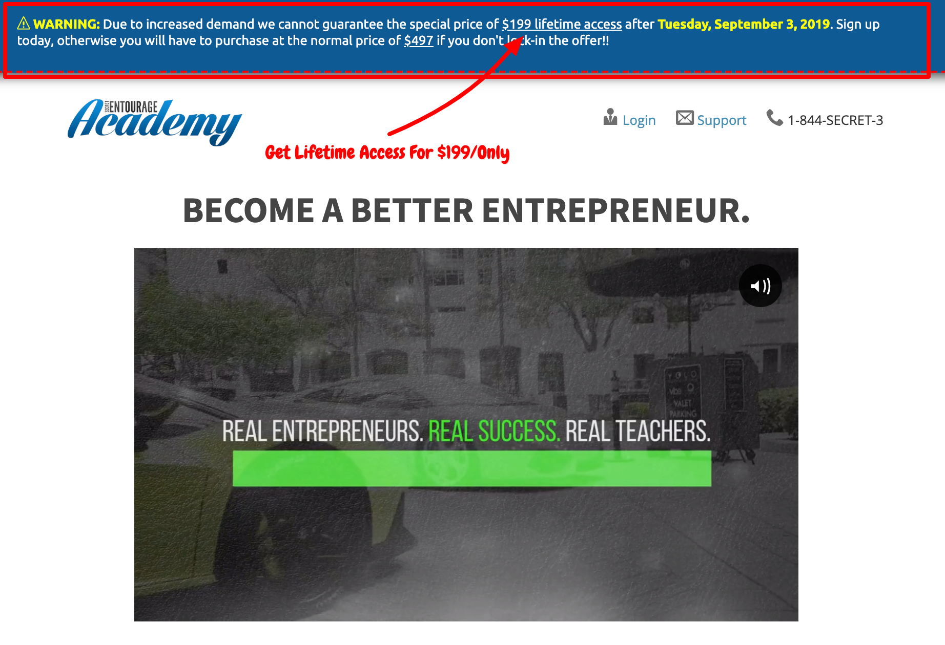 Secret Entourage Academy Offer